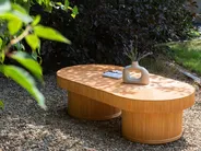 Outdoor Couchtisch AIROLE 150 cm 70 cm Rattan Braun_928246