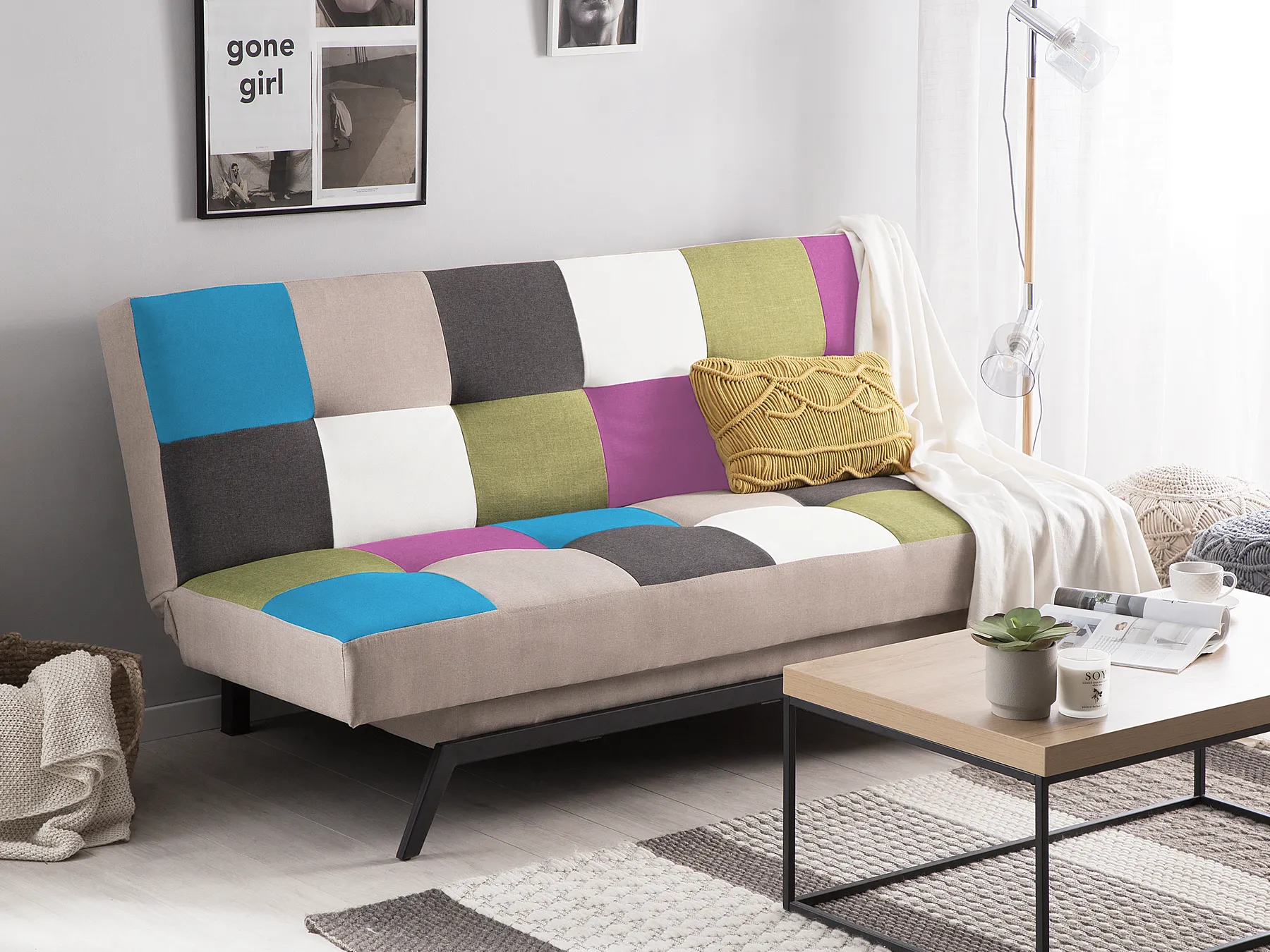 Schlafsofa 3-Sitzer LEEDS Stoff Bunt_768814