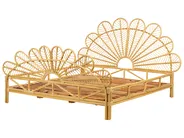 Bett mit Lattenrost Rattan FLORENTINE 180 x 200 cm Hellbraun_868934