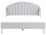 Bett mit Lattenrost Samtstoff AMBILLOU 180 x 200 cm Hellgrau_857127