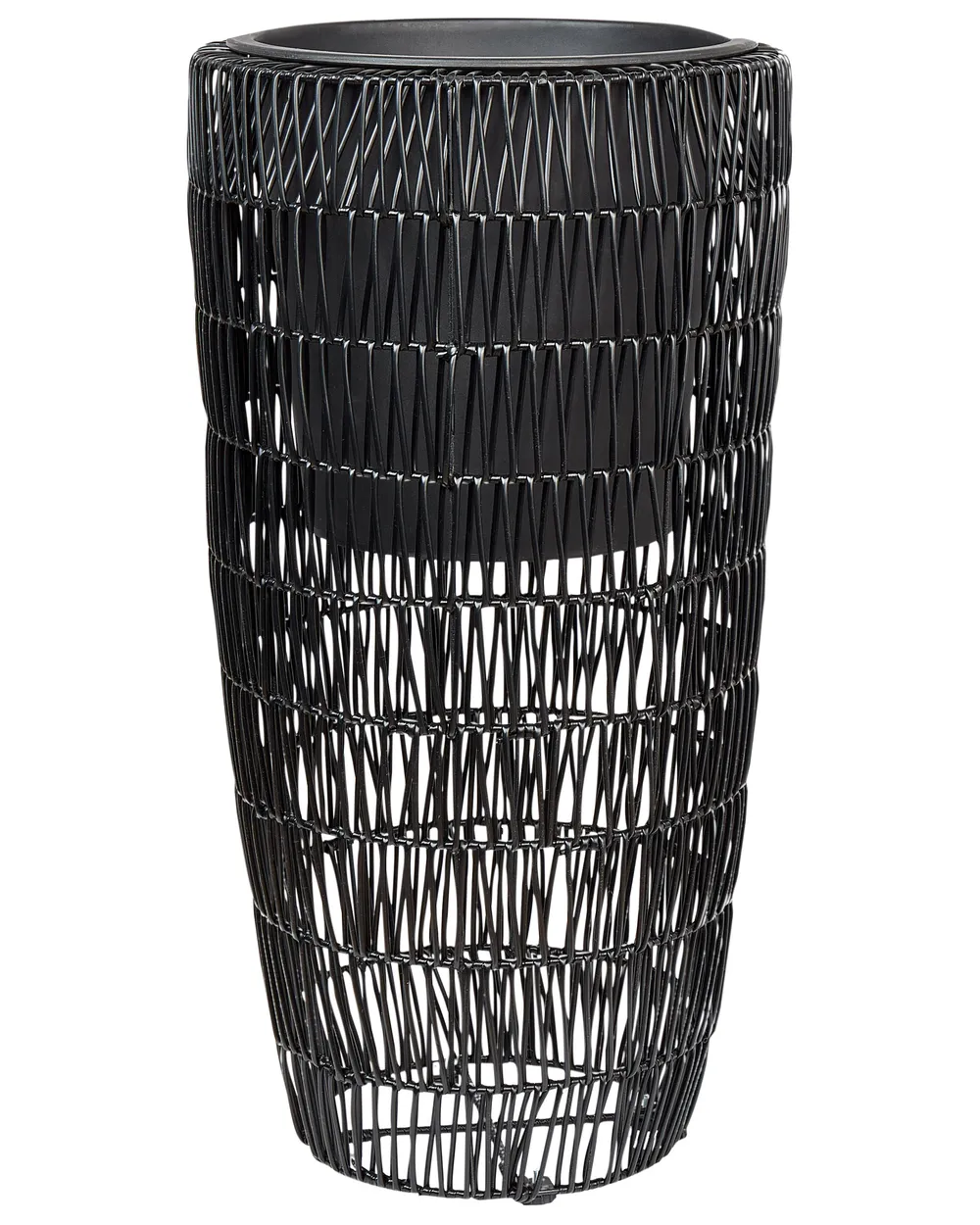 Set mit 2 Blumentöpfen CHELONE 26/34 cm Polyrattan Schwarz_914494