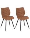 Esszimmerstuhl 2er Set LISLE Stoff Goldbraun