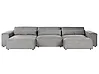 Modul Ecksofa 4-Sitzer HELLNAR mit Ottomane Stoff Grau rechtsseitig