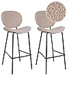 Set mit 2 Barstühlen LUANA Bouclé Hellbeige