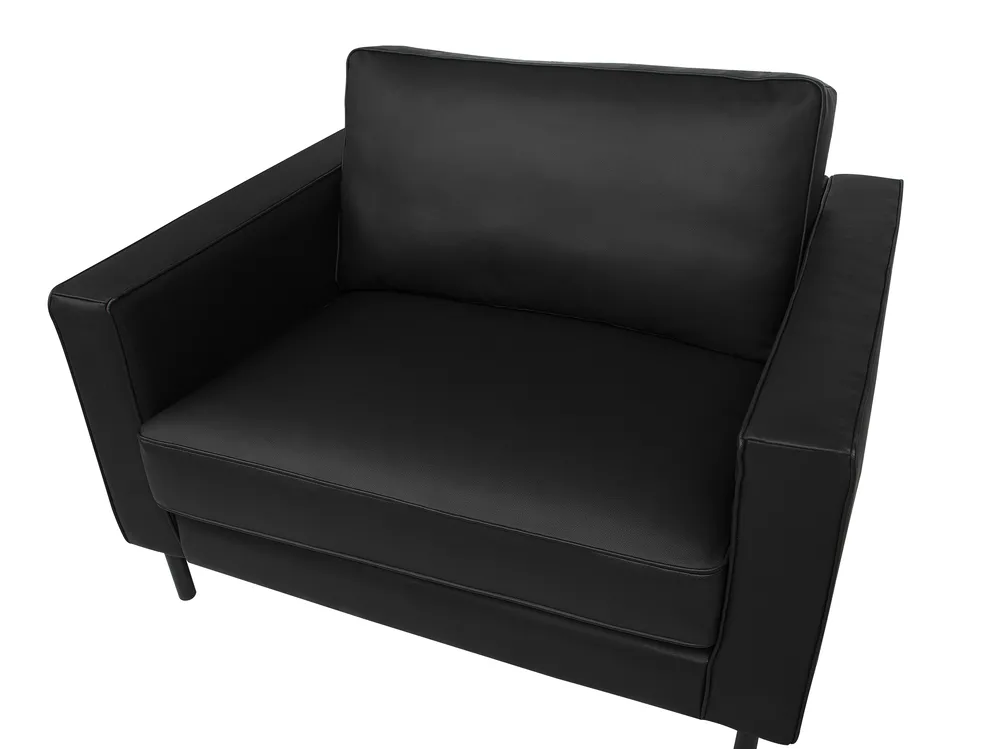 Sofa Set 4-Sitzer SAVALEN Echtleder Schwarz_725566
