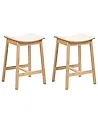 Set mit 2 Barhockern DIXON Holz Hellbraun / Cremeweiß