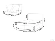 Divan Bed with Storage MAJOR Fabric Light Beige 140 x 200 cm (EU Double)_1028025