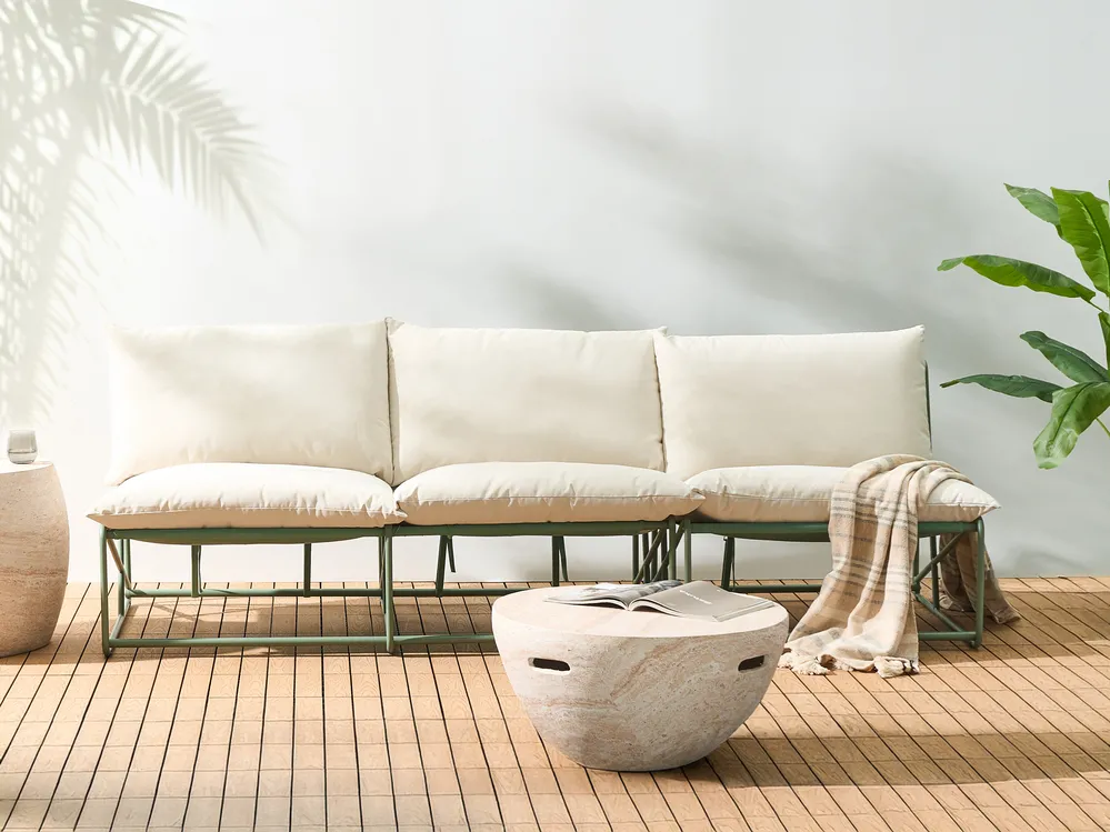 Garden Sofa Set 3 Seater PICO Metal Green_1013091