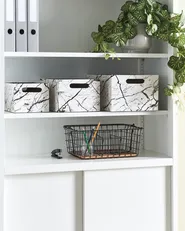 Aufbewahrungsbox 3er Set LARSA Kunstleder Weiß_1078736