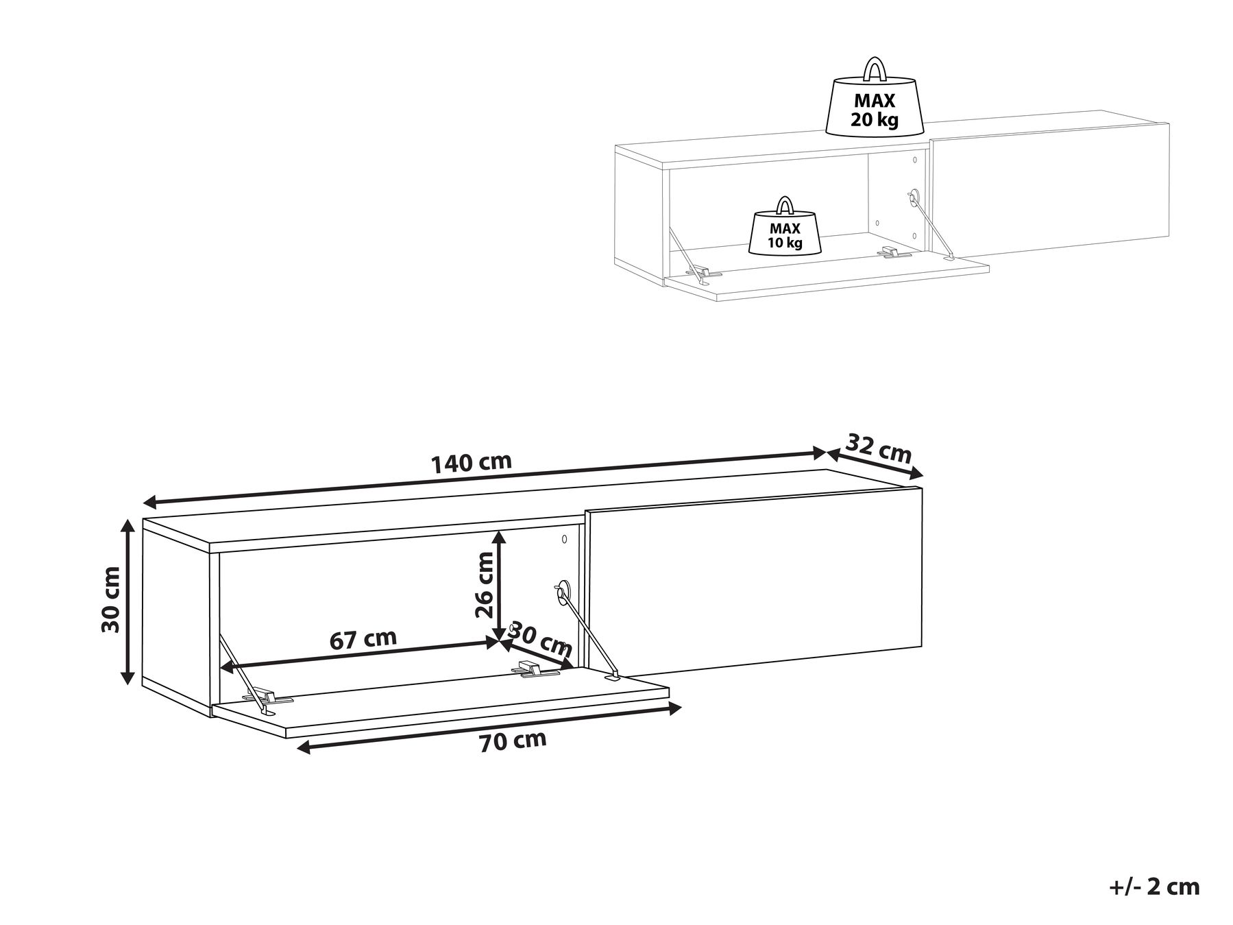 Wall Mounted TV Stand GLADSTONE Light Green_973715