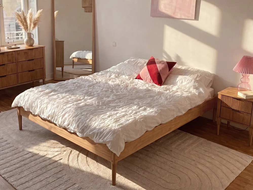 Bett ohne Kopfteil Kiefernholz VEYRAC 120 x 200 cm Hellbraun_1099068