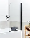Badewannenaufsatz LAPAN 140 x 80 cm Schwarz