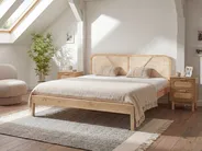Bett mit Lattenrost Kiefernholz BELLEME 180 x 200 cm Hellbraun_1082488