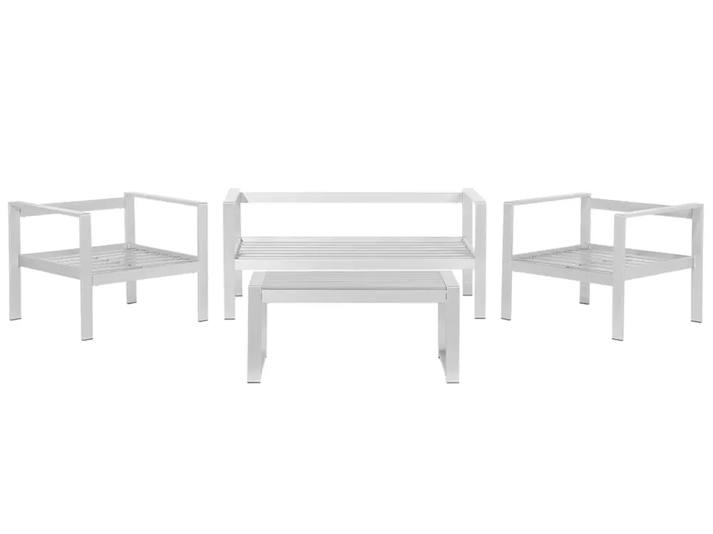 Lounge Set mit Tisch 4-Sitzer SALERNO Metall Hellgrau_679507