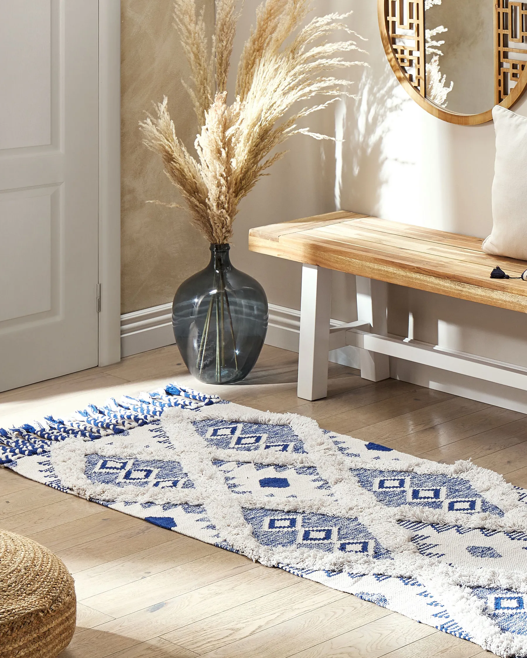 Teppich MANAVGAT Hellbeige 80 x 200 cm Baumwolle_843950