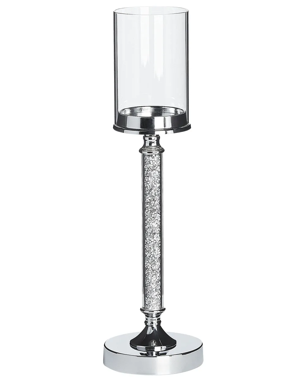 Kerzenständer ABBEVILLE 48 cm Glas Silber