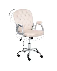Schreibtischstuhl PRINCESS Samtstoff Beige_975522