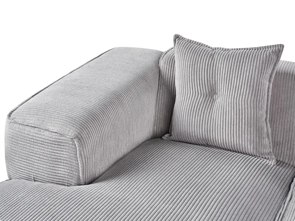 Ecksofa 3-Sitzer DOLVA Cord Hellgrau rechtsseitig_976312