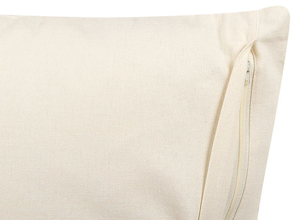Throw Cushion CERCIS 45 x 45 cm Cotton Beige Geometric Pattern_838598