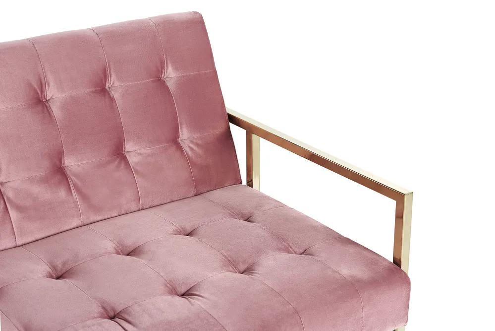 Schlafsofa 3-Sitzer MARSTAL Samtstoff Rosa_796253