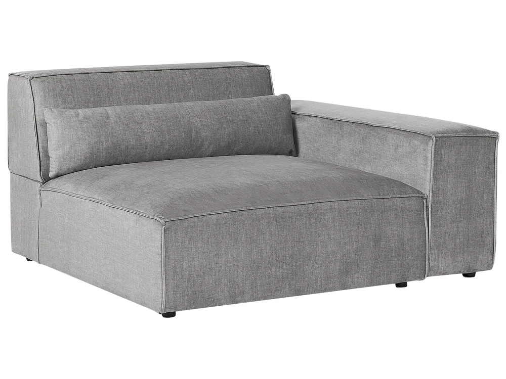 Modul Ecksofa 4-Sitzer HELLNAR mit Ottomane Stoff Grau rechtsseitig_912024