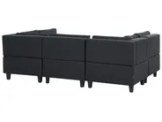 U-förmiges Modulsofa 5-Sitzer UNSTAD Stoff Schwarz_893507