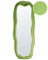 Wandspiegel BEAUNE 56 cm 160 cm Samtstoff Grün_995157
