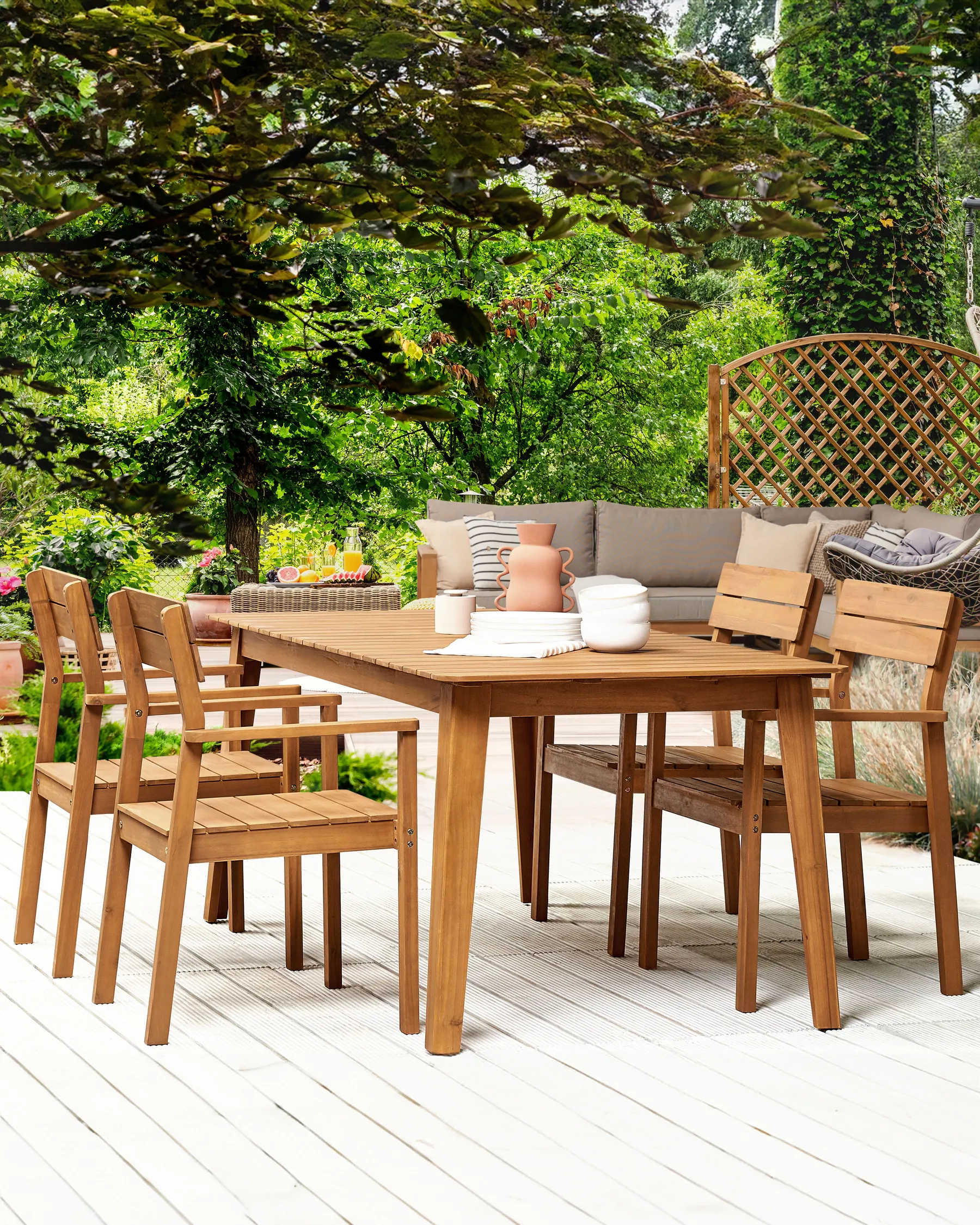 Gartenstuhl 4er Set FORNELLI Akazienholz Braun_823597