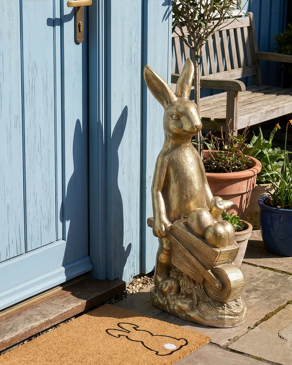 Gartenfigur SKAMBY Kaninchen Gold