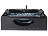 Whirlwanne Eckmodell mit LED HAWES 180 x 90 cm Schwarz
