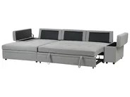 Eckschlafsofa 3-Sitzer HRISEY mit Stauraum Kunstleinen Grau rechtsseitig_955978
