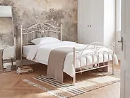 Bett mit Lattenrost Metall ANTLIA 120 x 200 cm Hellbeige_1165259