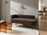 Linksseitige Chaiselongue MIRMANDE Samtstoff Dunkelbraun_1072693