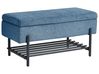 Schuhbank SOLVANG Stoff Blau mit Stauraum