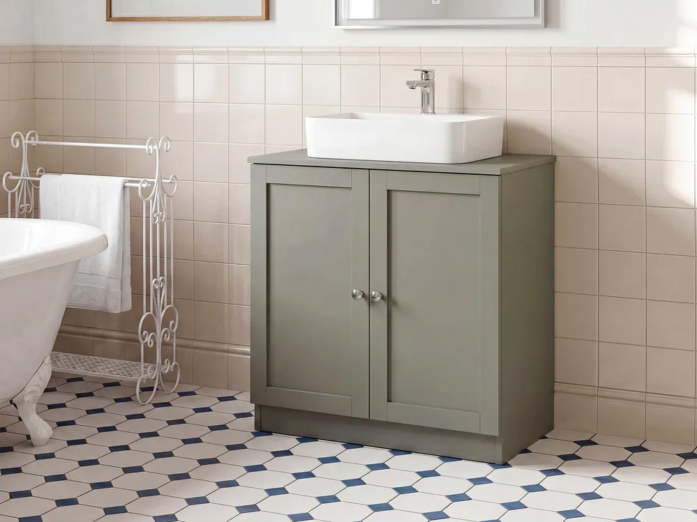 Waschbeckenunterschrank ATJONI 60 cm Grau