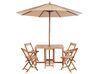 Gartenmöbel Set 4-Sitzer FRASSINE mit Schirm (12 Optionen) Akazienholz Naturfarben