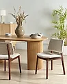 Esszimmerstuhl 2er Set BLANE Holz Dunkelbraun / Beige