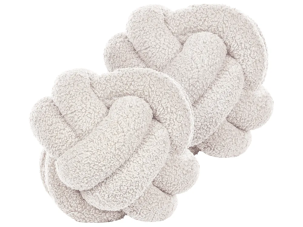 Set of 2 Decorative Cushions MALNI 19 x 19 cm Boucle Off-White Solid