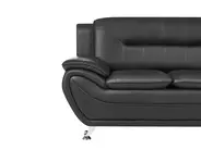 Sofa Set 6-Sitzer LEIRA Kunstleder Schwarz_1058617