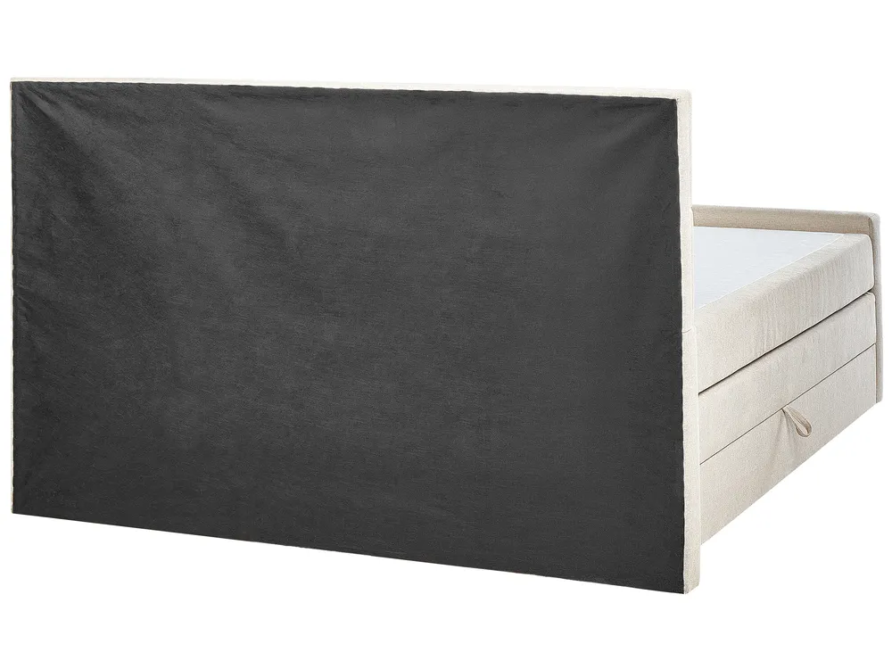 Boxspringbett mit Stauraum ARISTOCRAT Stoff Hellbeige 180 x 200 cm_873780
