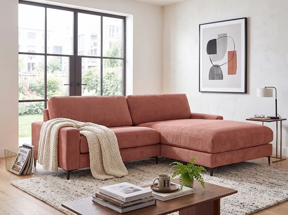 Corner Sofa MALOY Fabric Light Red Left Hand_1185417