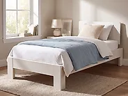 Bett mit Lattenrost Kiefernholz ROYAN 90 x 200 cm Weiß_1175060