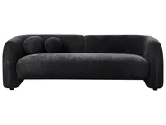 Sofa Set 4-Sitzer LEIREN Chenillegewebe Schwarz_1028709