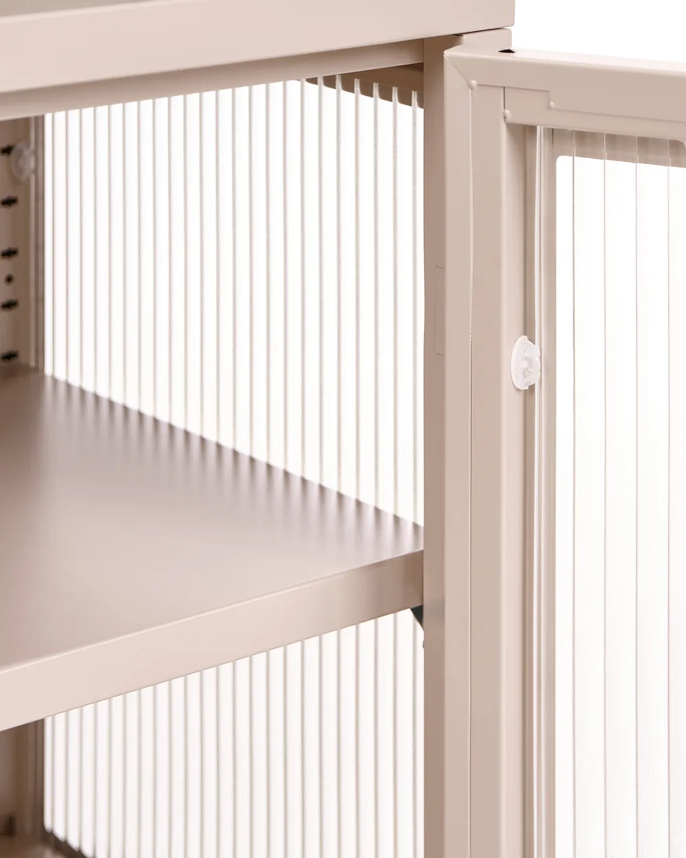 Sideboard mit Glastüren DEVON 115 cm Metall Beige_1113124