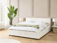 Bett mit Lattenrost Bouclé MIRANDE 160 x 200 cm Cremeweiß_943321