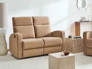 Sofa manuell verstellbar 2-Sitzer VERDAL Samtstoff Hellbraun_1081245