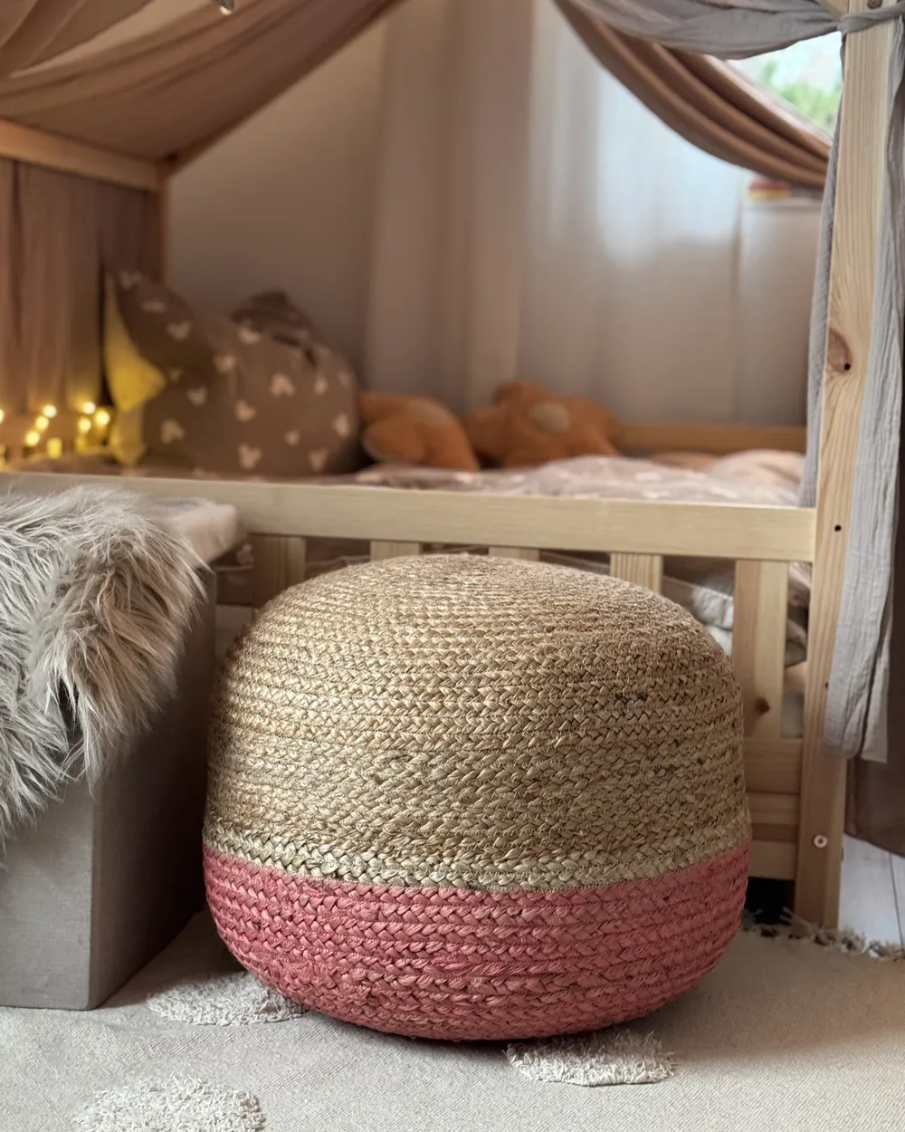 Pouf DUKI Jute Rosa_951501