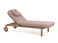 Sonnenliege mit Kissen LATERZA  mit Relaxfunktion zertifiziertes Akazienholz Taupe_1167988