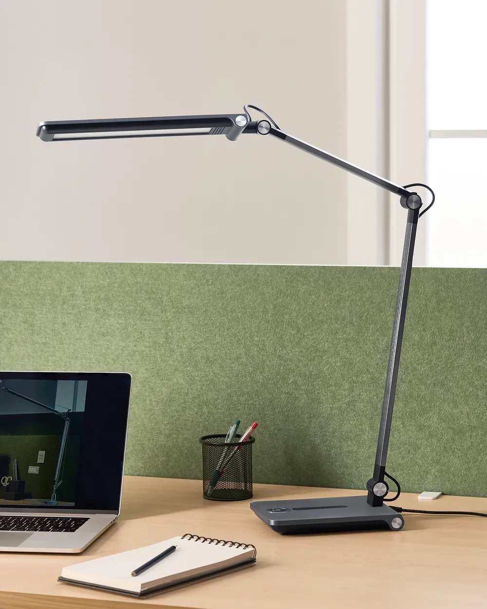 LED Schreibtischlampe AQUILA mit Dimmer Grau