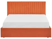 Bett mit Stauraum VION Samtstoff Orange 160 x 200 cm_826786